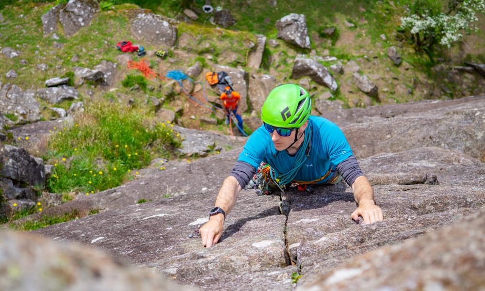 Andy Fleming trad climbing