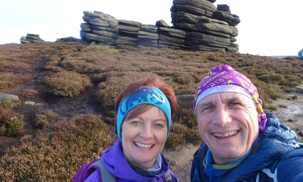 Darren Bevan and his wife in the peak district