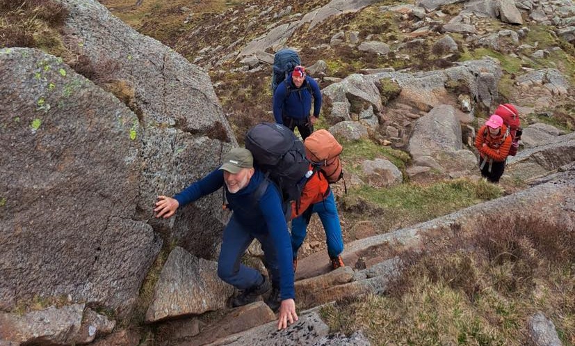 Martyn Broughton scrambling with a group